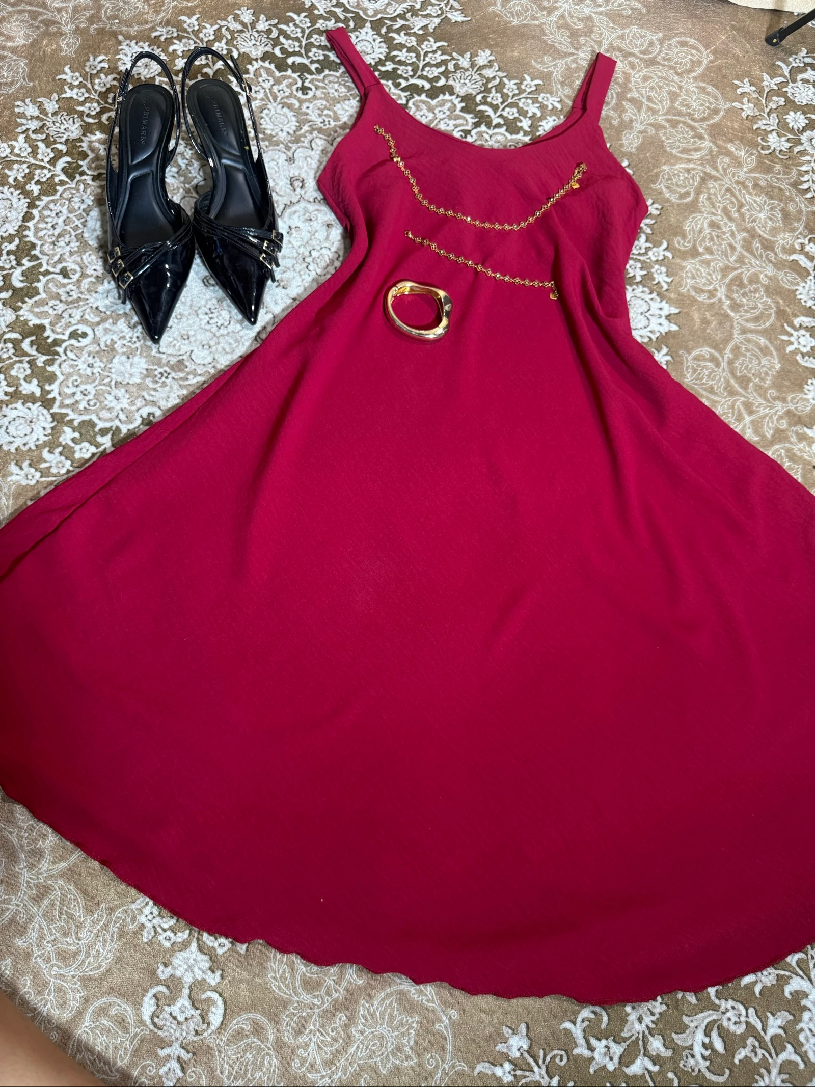 Intense red dress summer dress fluid dress – photo 7